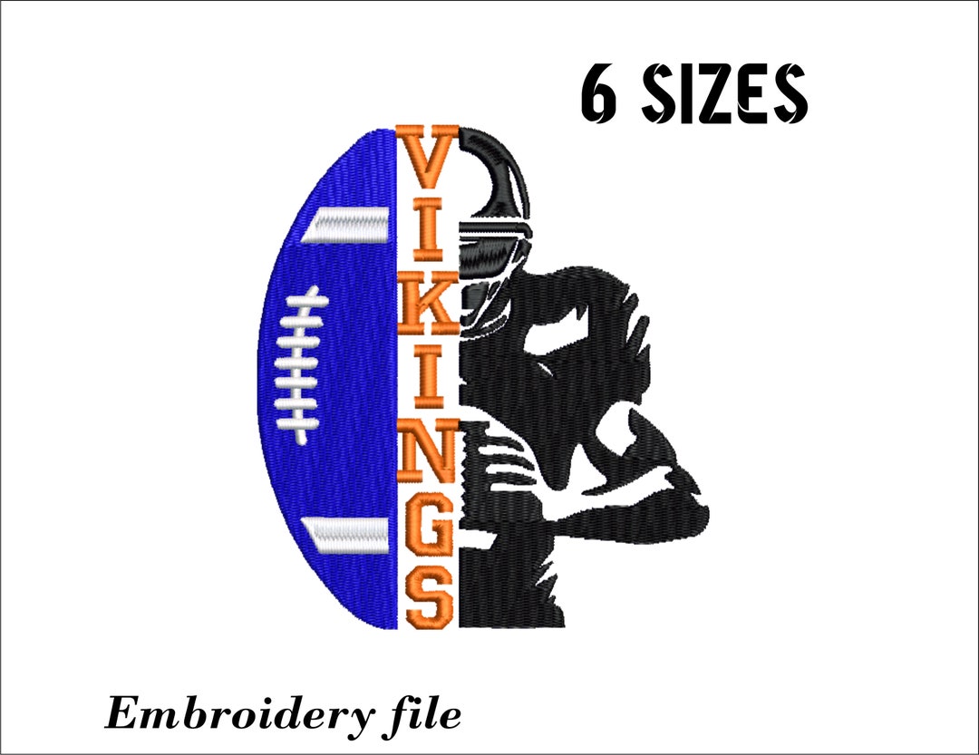 Viking Football Player Embroidery Design for Embroidery Machine. 6