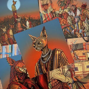 félider de felider | Collection de cartes postales d'art surréaliste et magique – lot de 5