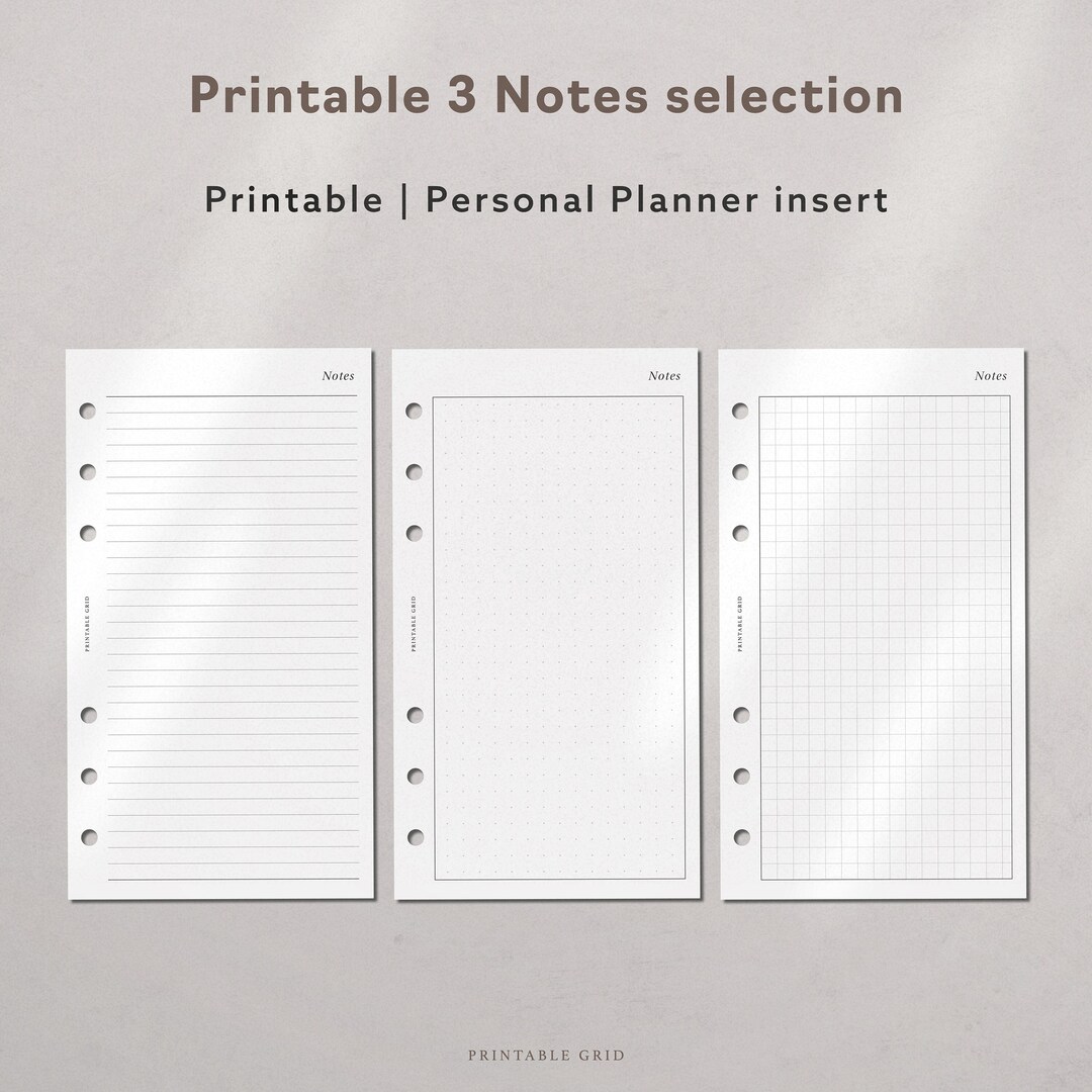 Printable Graph Paper Planner Insert for Personal Size Planner Minimal ...