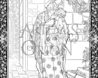 Fantasy Malseite Märchen Illustration "Der Kuss"