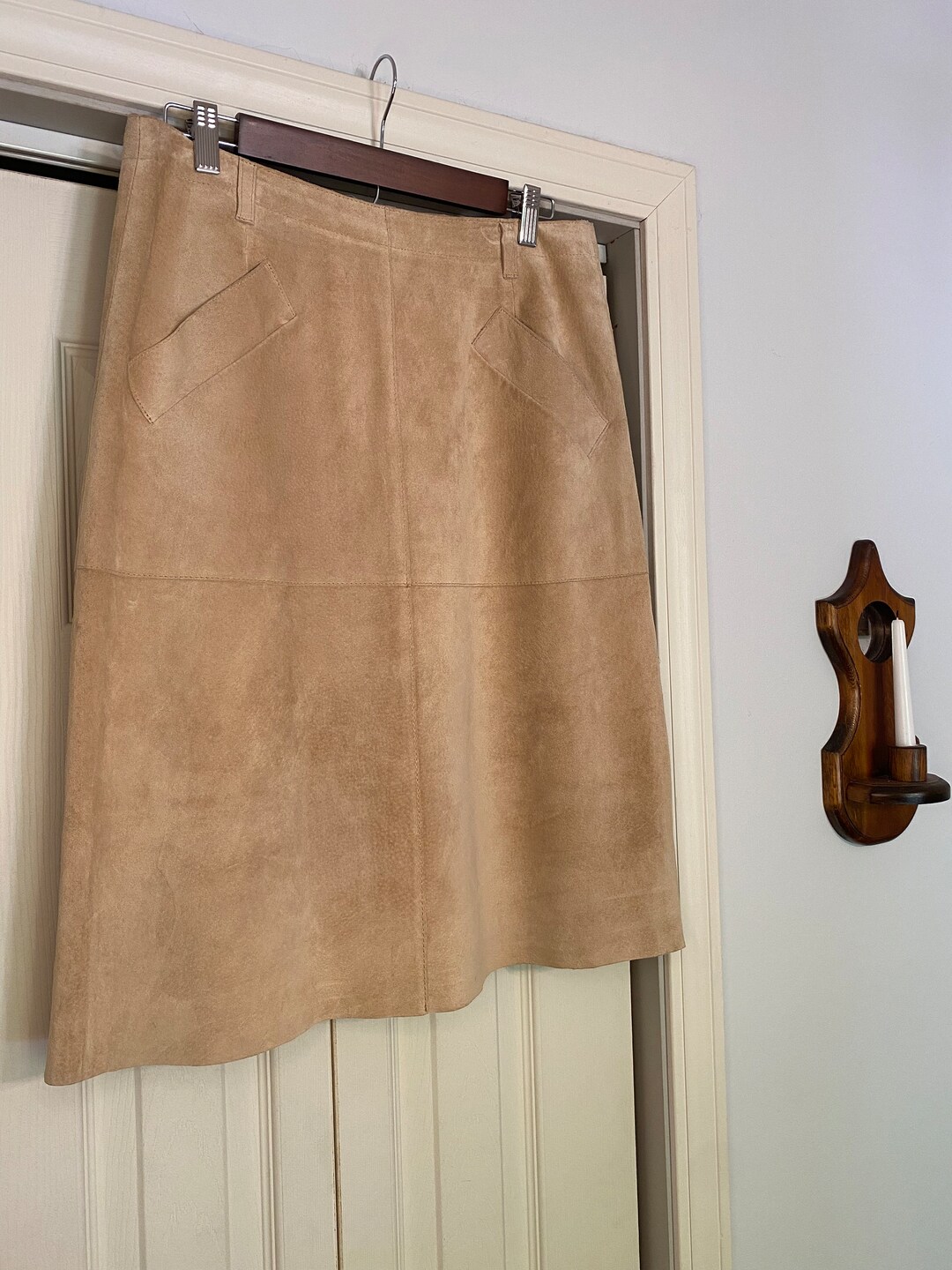 Tan Stud Knit Skirt, Tan