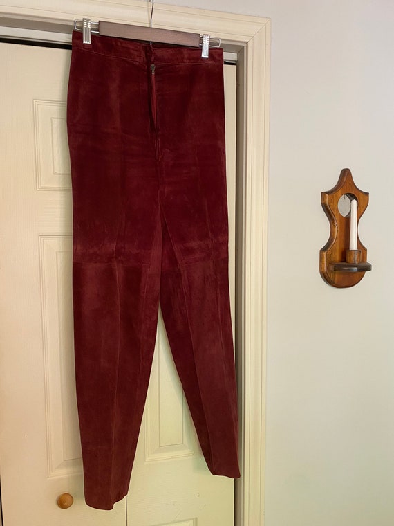 Vintage Burgundy Suede Pants