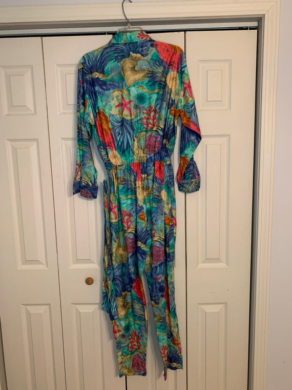 1980’s Vintage I. Magnin Beach Themed Jumpsuit - image 2