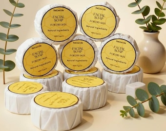 Goat Milk Facial Homemade Soap with Raw Honey and Shea Butter Face Wash. Handmade Natural Skincare Artisan Soap