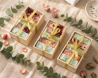 5 Bar Custom Artisan Soap Bundle Handmade Cold Process Bath Set Natural Botanical Body Wash and Moisturizing Pamper Hamper