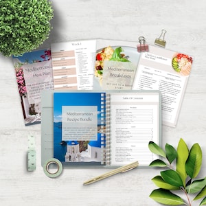 Mediterranean Recipe Book, Mediterranean Diet, Mediterranean Meal Plan, 4-Week Meal Plan, Mediterranean Recipes, Healthy Mediterranean Diet