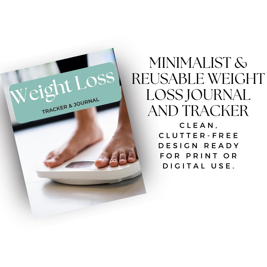 Printable Weight Loss Journal | 12-month Body Tracker | Minimalist Fitness &amp; Measurement Planner ...
