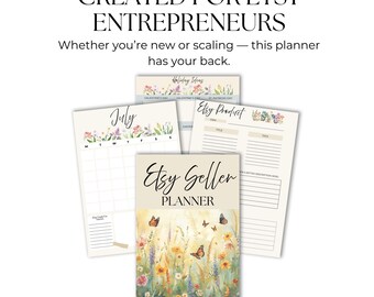 Etsy Seller Planner | Printable 38-Page Business Planner for Etsy Shop Owners | Track Sales, SEO, Product Ideas & Shop Goals