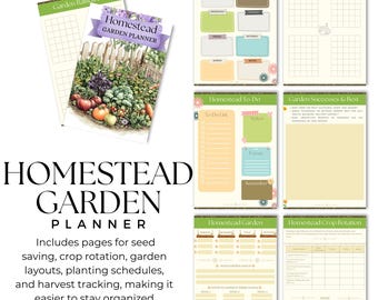 31 Page Homestead Garden Planner I Printable Gardening Layouts I Seed Tracker I Chore Lists and Harvest Logs for Self Reliant Living