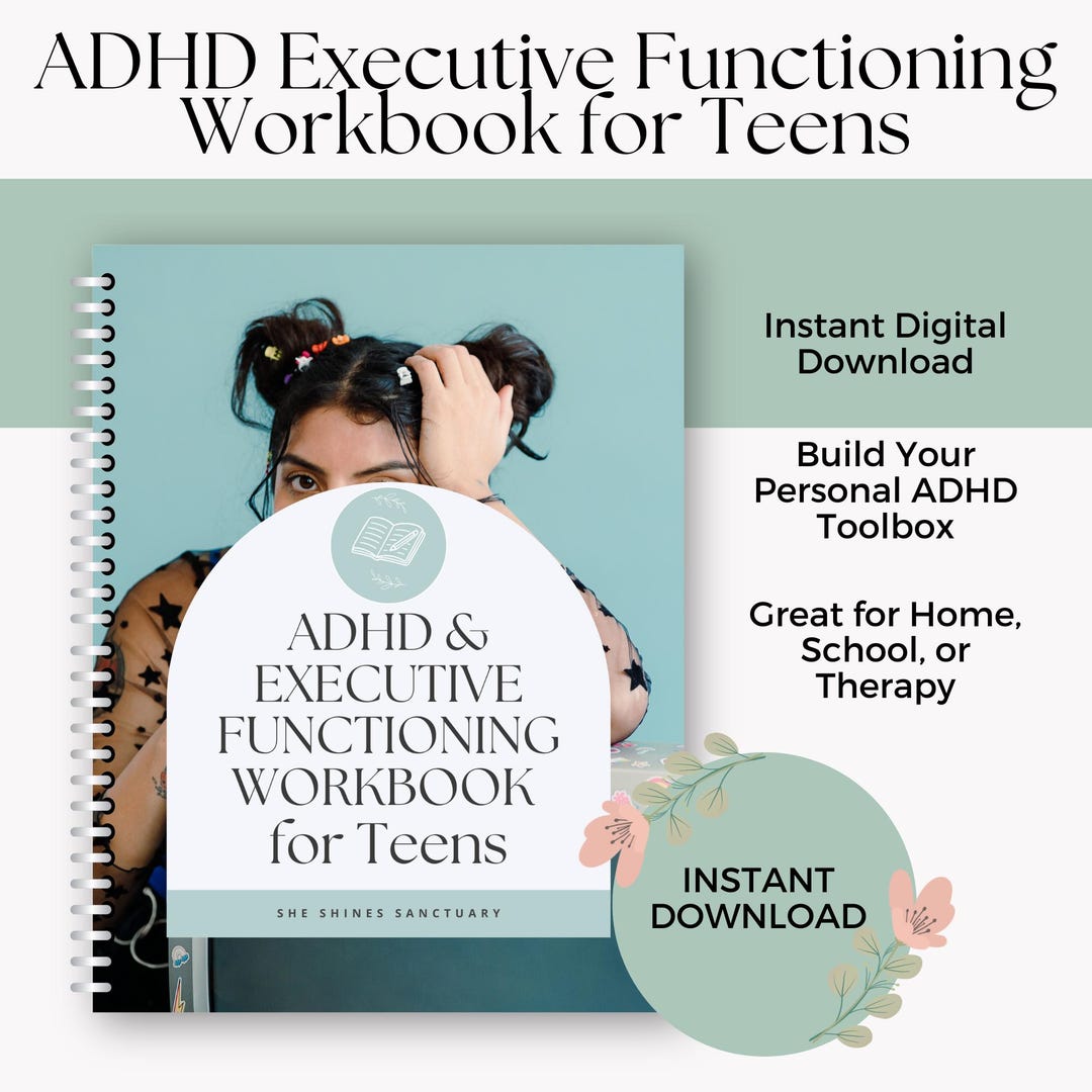 ADHD Executive Functioning Workbook for Teens | Dopamine & Motivation ...