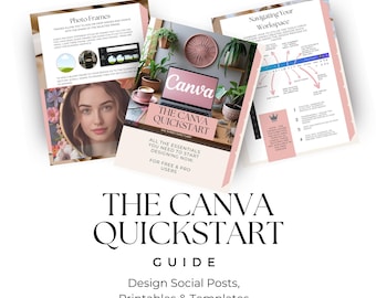The Canva Quickstart Guide PDF | 14 Page Canva Basics for Beginners | Learn to Design Templates, Posts, & Printables Like a Pro I