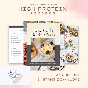 Low Carb Recipe Pack I Low Carb Lifestyle I Low Carb Recipe Bundle I Weight Loss Recipes I Healthy Recipes I 40 Recipe Bundle I Digital PDF