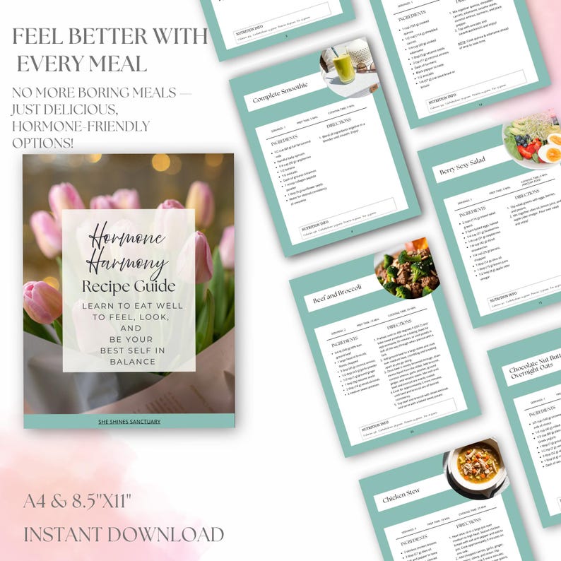 Hormone Balancing Meal Plan & Recipe Guide | Menopause Meals I PCOS ...