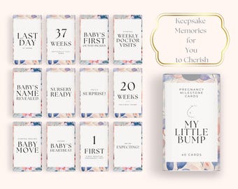 40 Printable Pregnancy Milestone Cards | Baby Bump Photo Props | Expecting Mom Gift | Baby Shower Printable | Maternity Keepsake I Download