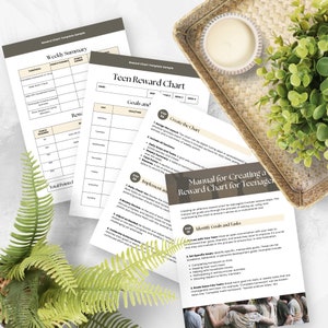 Reward Chart for Teens I Printable Chore Chart I Digital Reward Chart I Teen Chore List I Chore List Template I Reward Chart Template I