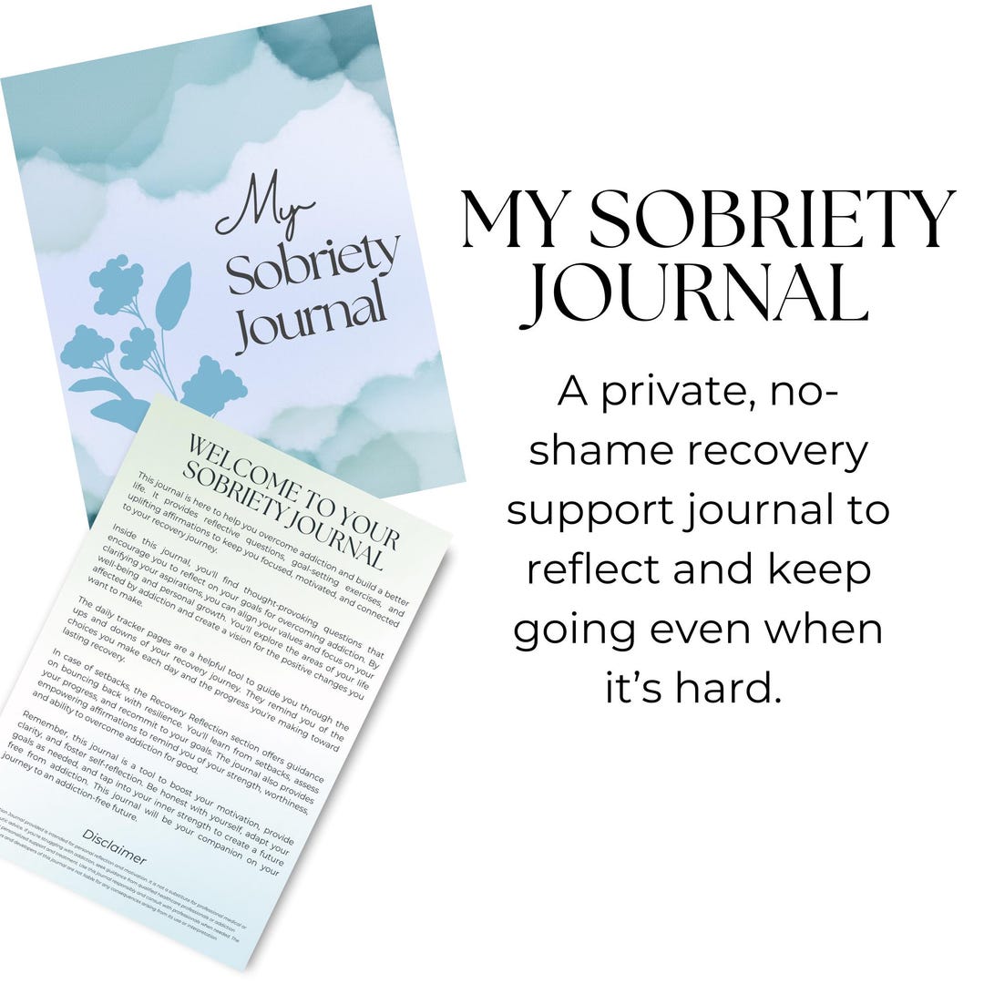 Sobriety Journal Printable PDF | Recovery Support Journal | No Shame ...