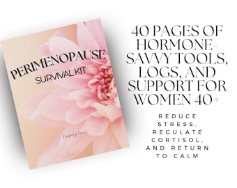 Perimenopause Survival Kit & symmpton tracker | 90 Seiten Hormon Unterstützung | Geführtes Journal, Mahlzeiten-Tipps, Selbstfürsorge und mehr PDF