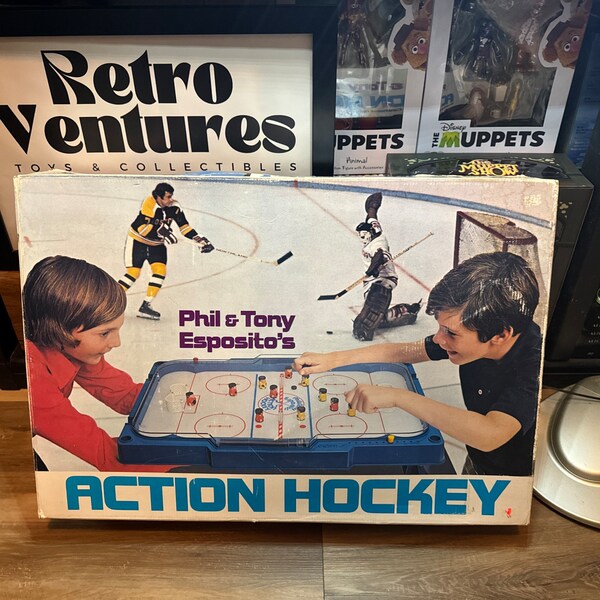 Action Hockey Game Phil & Tony Esposito W Box Parker Brothers 1973 Vintage VG