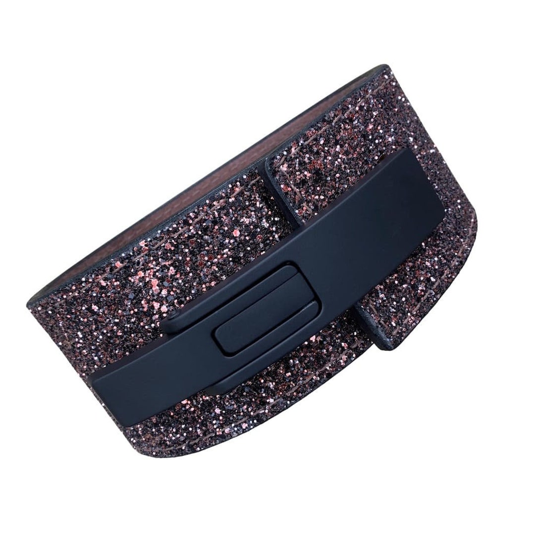 4'' Wide Power Weightlifting Sparkling Belt With Nubuck Leather and