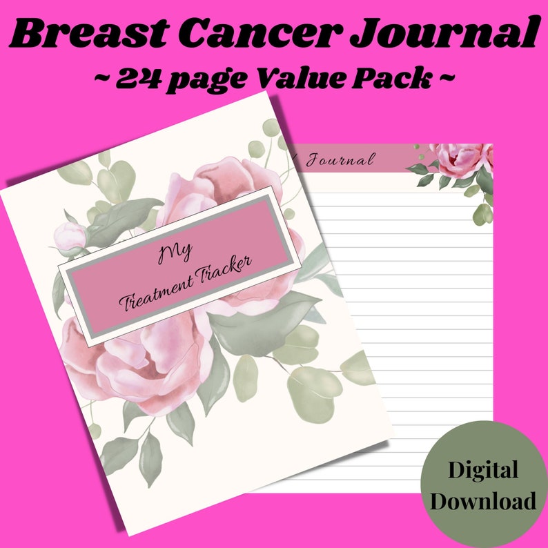 Breast Cancer Journal 24 Page Value Pack Medical Treatment Etsy