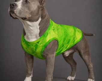 Acid Surge Large Dog Shirt Neon Green Marble Alt Pet Vest