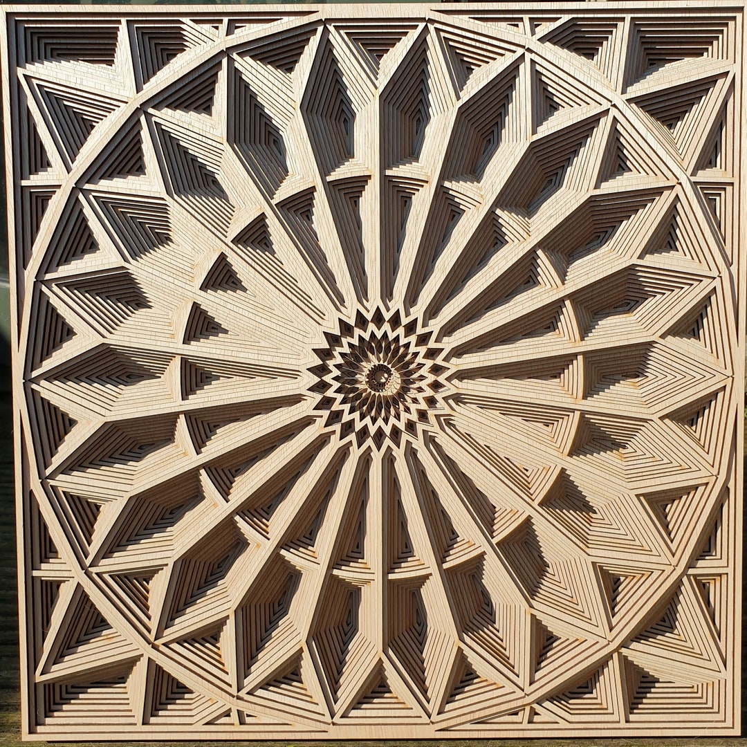 Multilayer(12) Star Mandala LASER SVG Cnc 3D Multilayer Vector Model ...