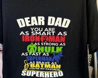 Camisa de superhéroe querido papá