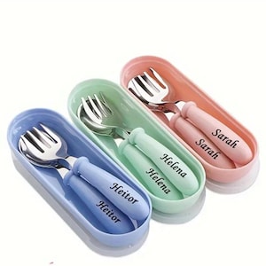 Geschirrset mit Aufbewahrungsbox | Kinder| Kleinkinder| Personalisiert