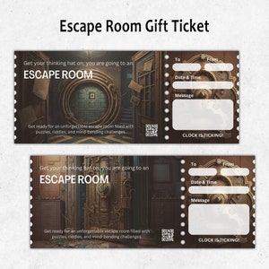 Escape Room Geschenkkarte | Escape Room Überraschungsgutschein zum Ausdrucken | Einzigartiger Geschenkgutschein | Sofort Download