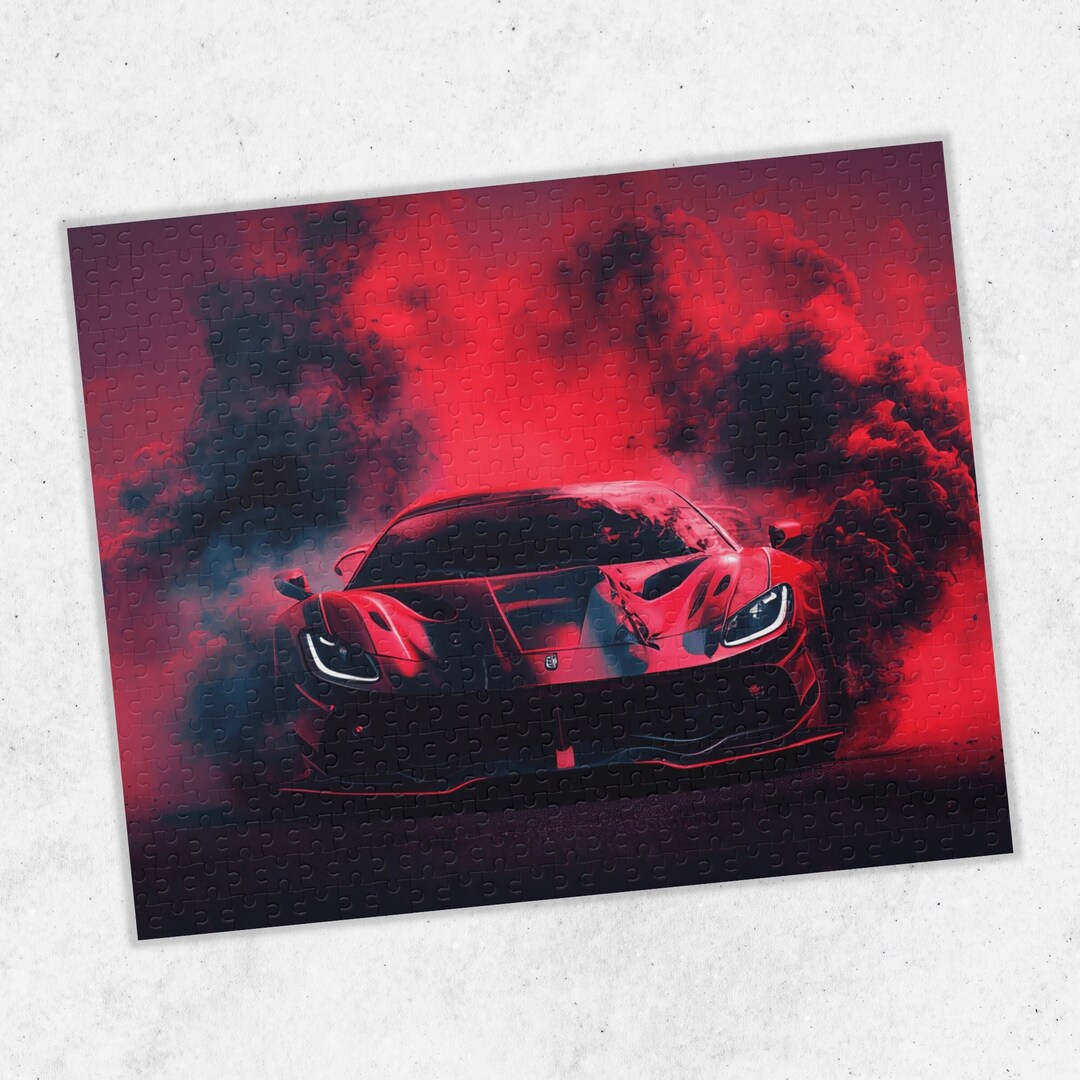 Car Jigsaw Puzzle Racing Car Puzzle Sports Car Puzzle Game Red Etsy