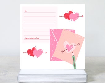 Etiquetas o pegatinas de clase de San Valentín / Impresas / Tarjetas de San Valentín / Paquete de 25