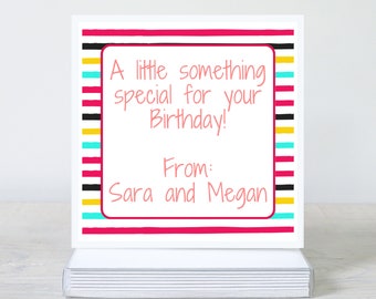 Tarjetas o pegatinas de cumpleaños personalizadas: cartulina mate gruesa de 4 x 4 pulgadas