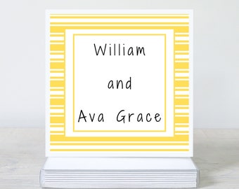 Tarjetas o pegatinas personalizadas, etiquetas con nombre personalizadas