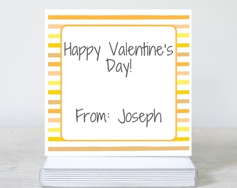 Tarjetas o pegatinas de San Valentín personalizadas, tarjetas de San Valentín infantiles (paquete de 25)