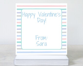 Tarjetas o pegatinas de San Valentín personalizadas para niños (paquete de 25)
