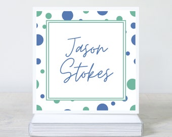 Tarjetas o pegatinas personalizadas, etiquetas con nombre personalizadas