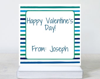 Tarjetas o pegatinas personalizadas para San Valentín, juego de 25 impresas