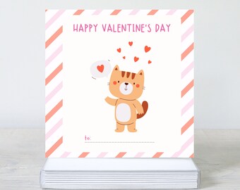 Etiquetas o pegatinas de clase de San Valentín / Impresas / Tarjetas de San Valentín / Paquete de 25