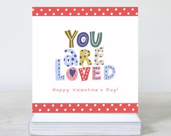 Etiquetas o pegatinas de San Valentín / Impresas / Tarjetas de San Valentín / Paquete de 25