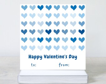 Etiquetas o pegatinas para la clase de San Valentín / Impresas / Tarjetas de San Valentín para el aula infantil / Paquete de 25
