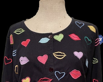 Kisses and Hearts Sweater| 100% Cotton| Michael Simon Lite