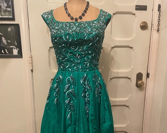 Vintage 1950s RARE Hand-sewn Wedding/Prom/Cocktail Dress