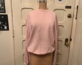 Vintage MENS Pink Cashmere Sweater l Size XL