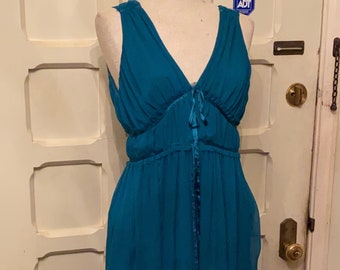 Summer Cotton Grecian Style Dress l Blue Dress l Sleeveless Dress