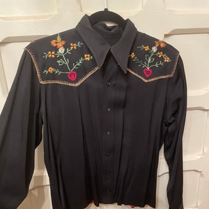 Unisex Cowboy Style Button Up| Hand Embroidered