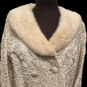 1950's Soutache Coat with Mink Collar