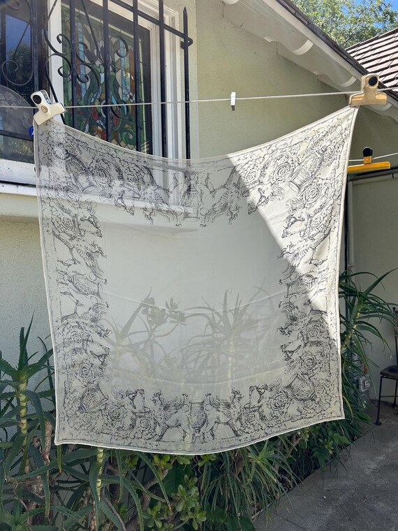 VINTAGE 1950’s Silk Chiffon Handkerchief Scarf - image 1