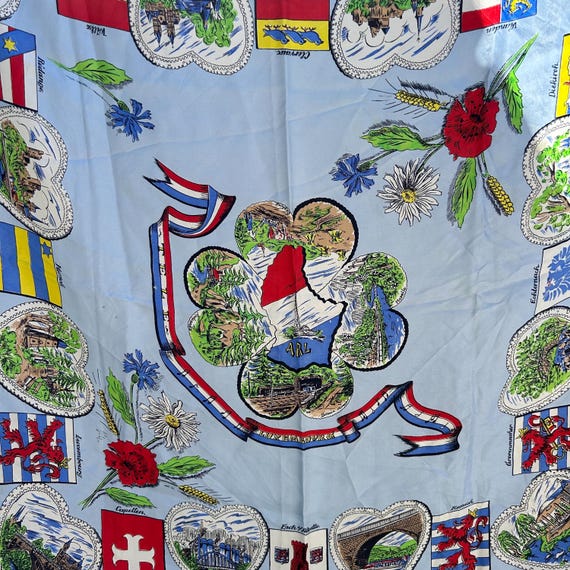 VINTAGE 1940’s Luxembourg Silk Handkerchief Scarf - image 4