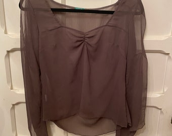 Sheer long Sleeved Flowy Shirt | Benton| Silk