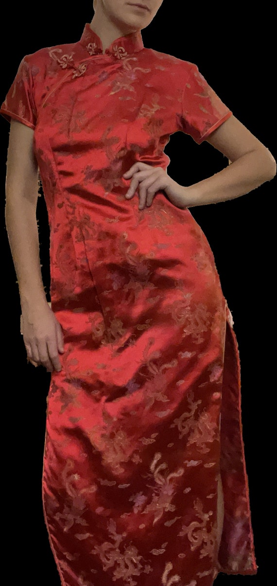 Authentic Chinese Dress| Yue Hwa Brand| Red| Drag… - image 4